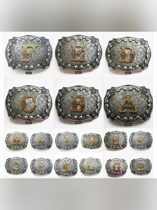 Letter M Initial western belt buckle A - Z Available Upon Request main image 11